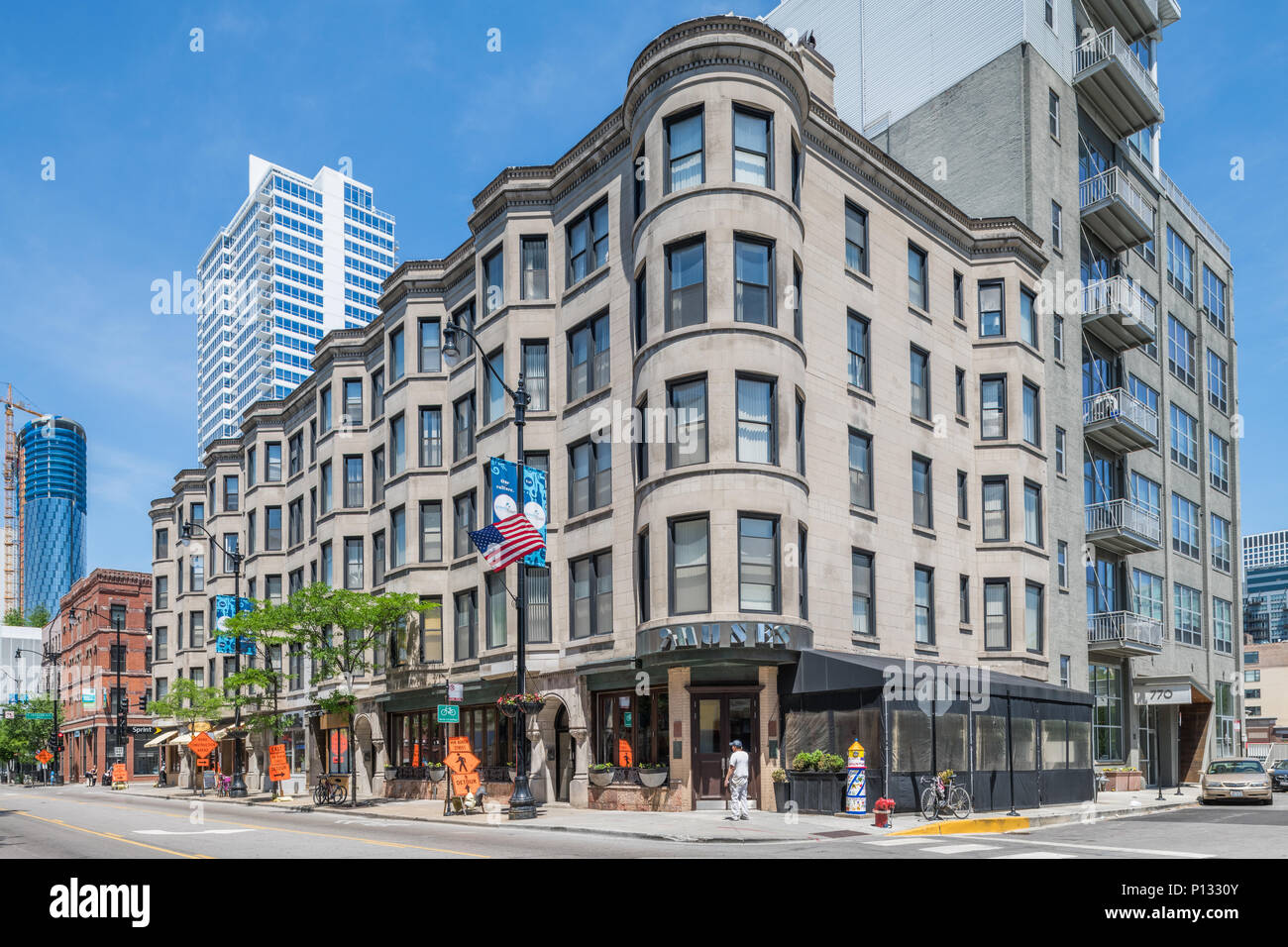 Buildings in the Greektown neighborhood Stock Photo Alamy