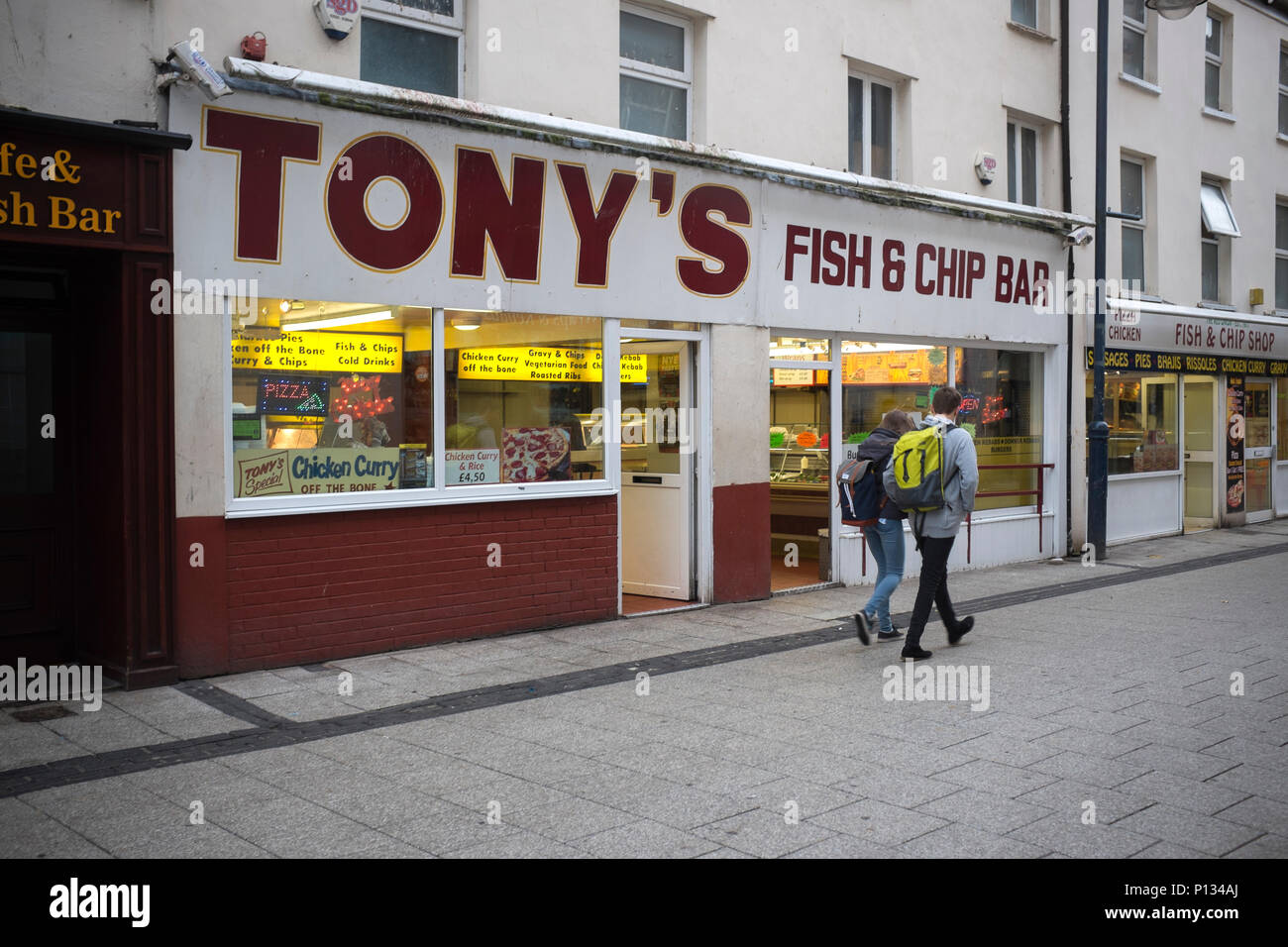 Tonys Fish and Chip Bar Caroline Street Cardiff Stock Photo Alamy