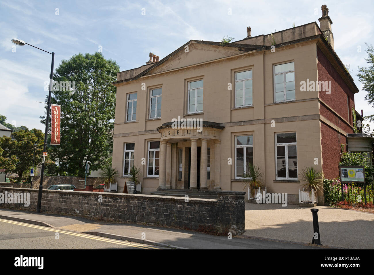 Chepstow Museum, Chepstow, Wales.  It occupies Gwy House, a fine townhouse built in 1796, and previously used as a school and a hospital. Stock Photo