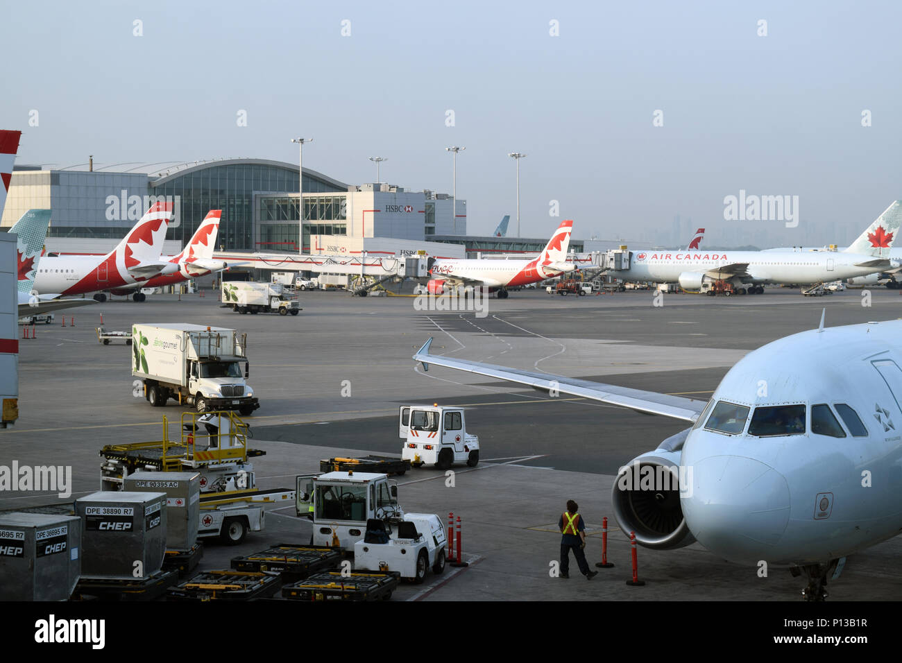 TORONTO, CANADA - MAY 27th, 2016: Air Canada airplanes at Toronto Pearson International Airport (YYZ) at gate Stock Photo