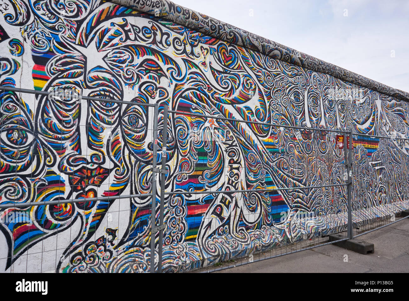 Berlin, Germany April 5, 2017 Wall paint at the Eastside gallery in