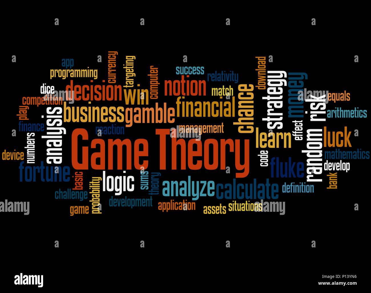 Game theory, word cloud concept on black background Stock Photo Alamy