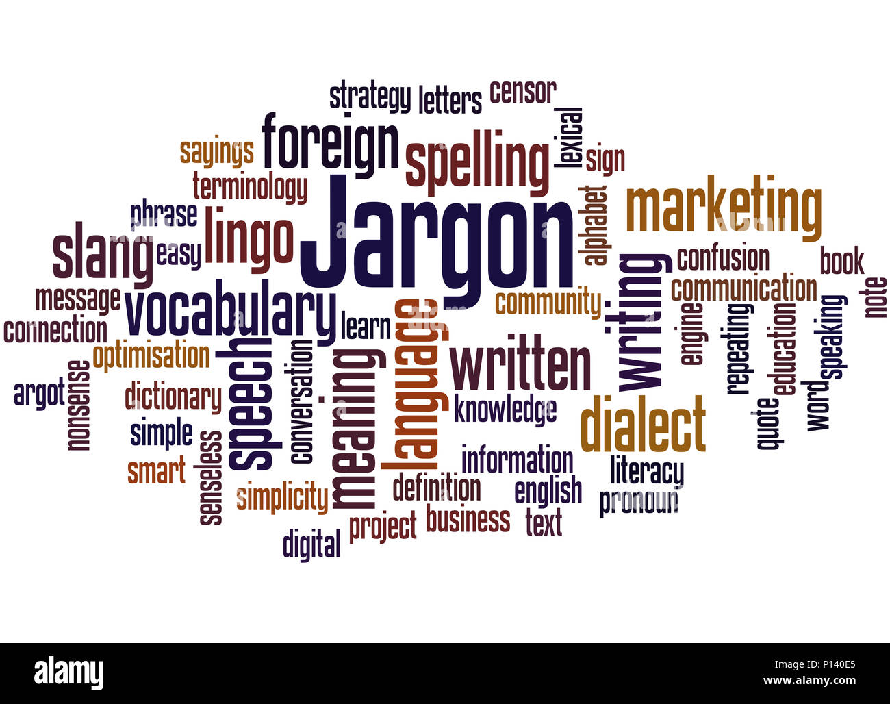 Jargon, word cloud concept on white background Stock Photo Alamy