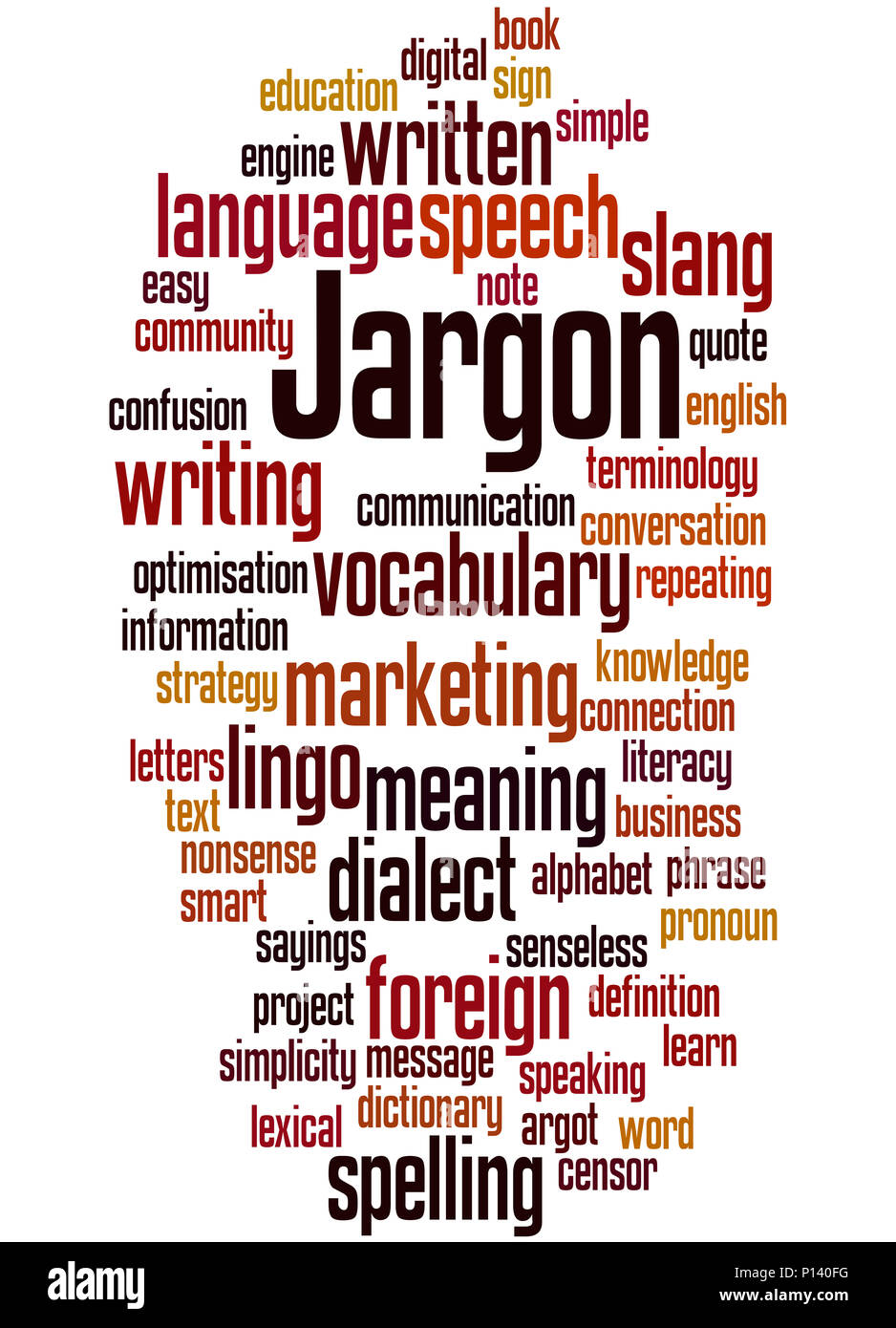 Jargon, word cloud concept on white background Stock Photo Alamy