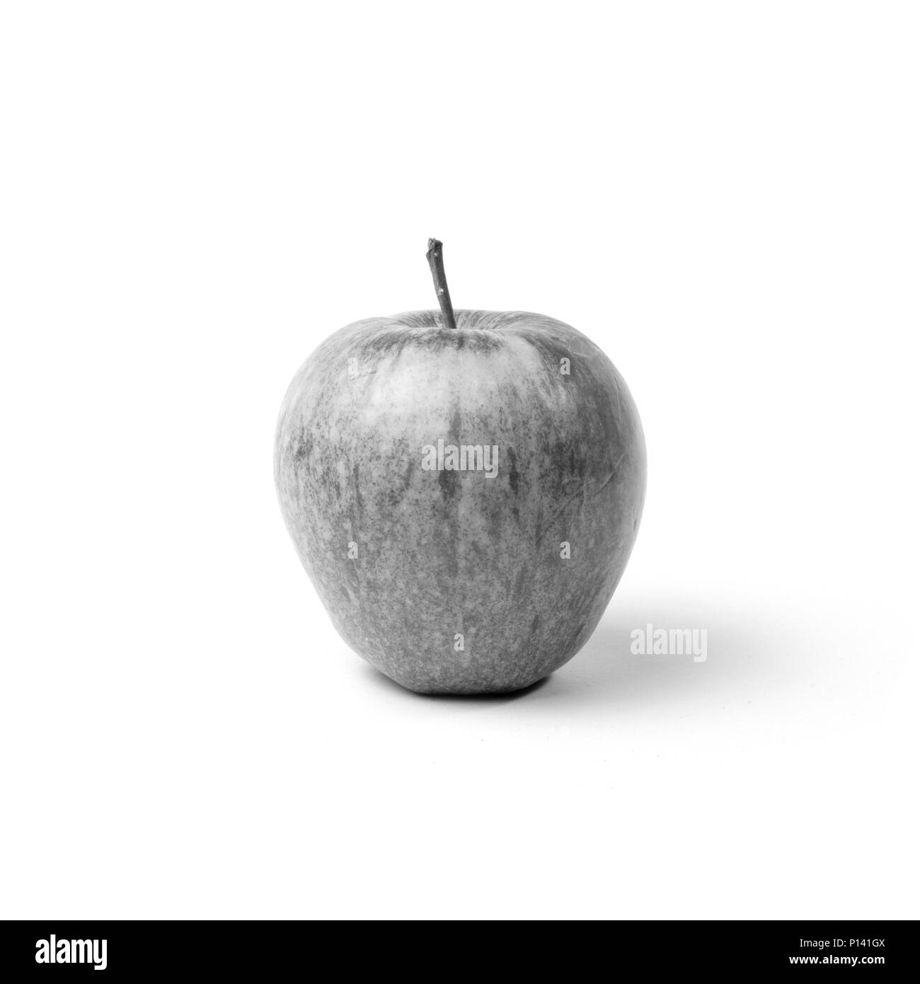 apple in black and white, isolated on white background Stock Photo - Alamy