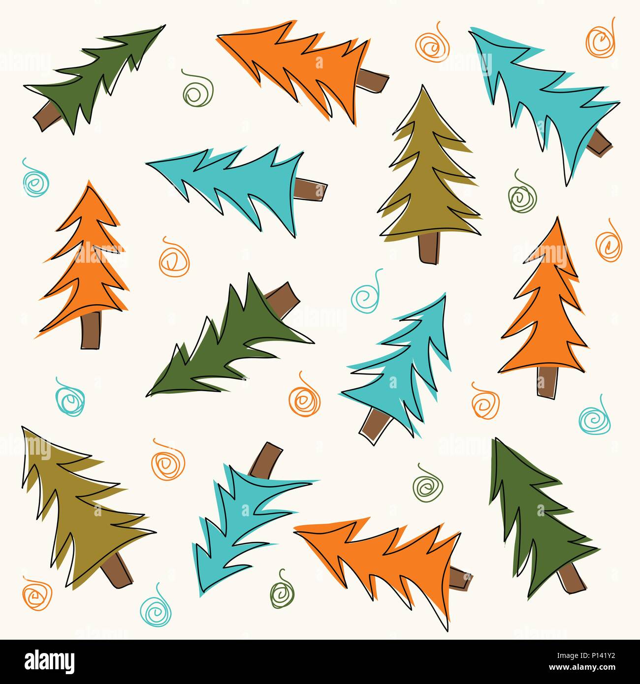 Christmas trees border frame Stock Vector Images - Alamy