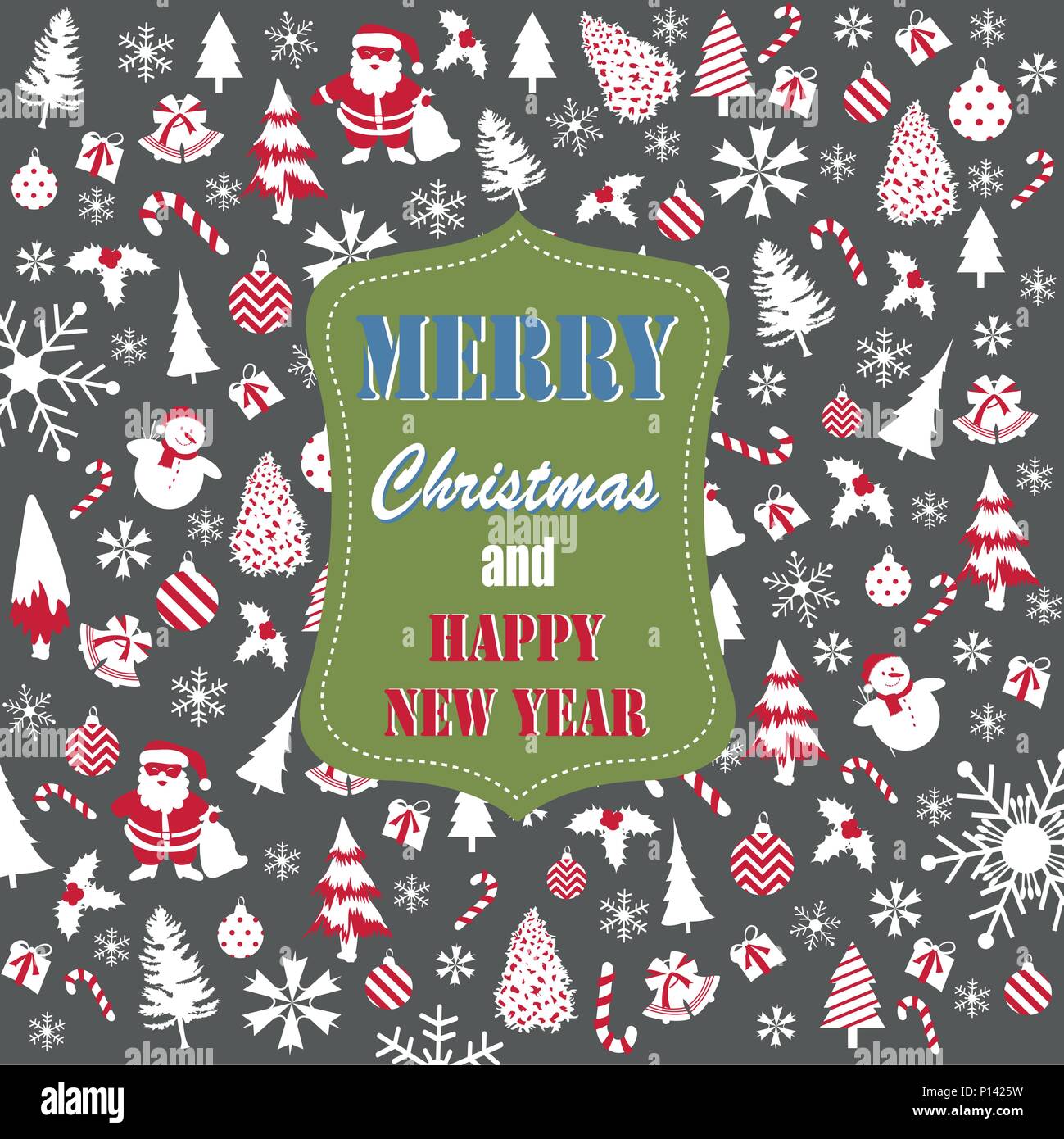 Merry Christmas greeting card Stock Vector Image & Art - Alamy