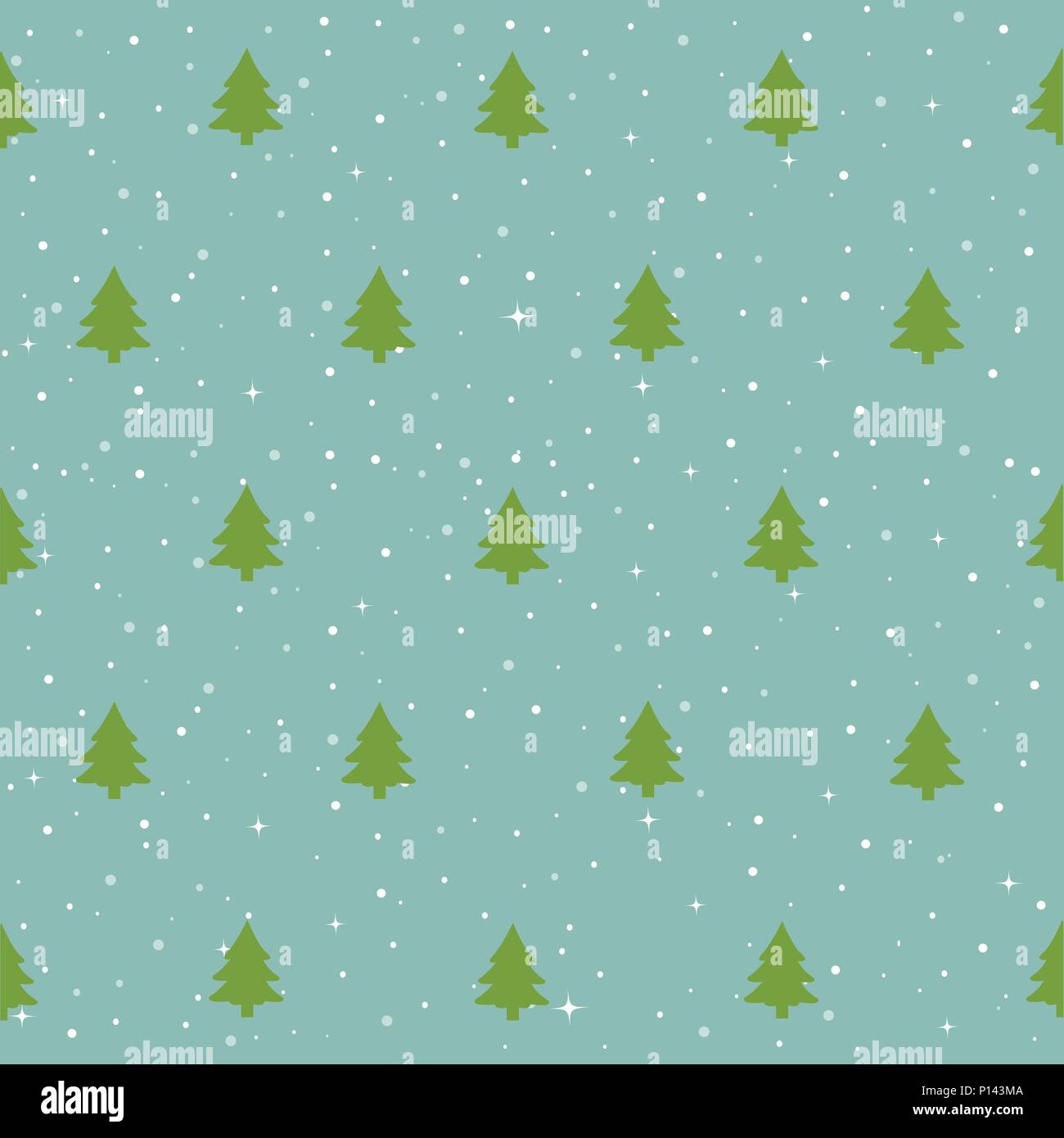 Seamless pattern with Christmas tree. Winter forest. Stock Vector
