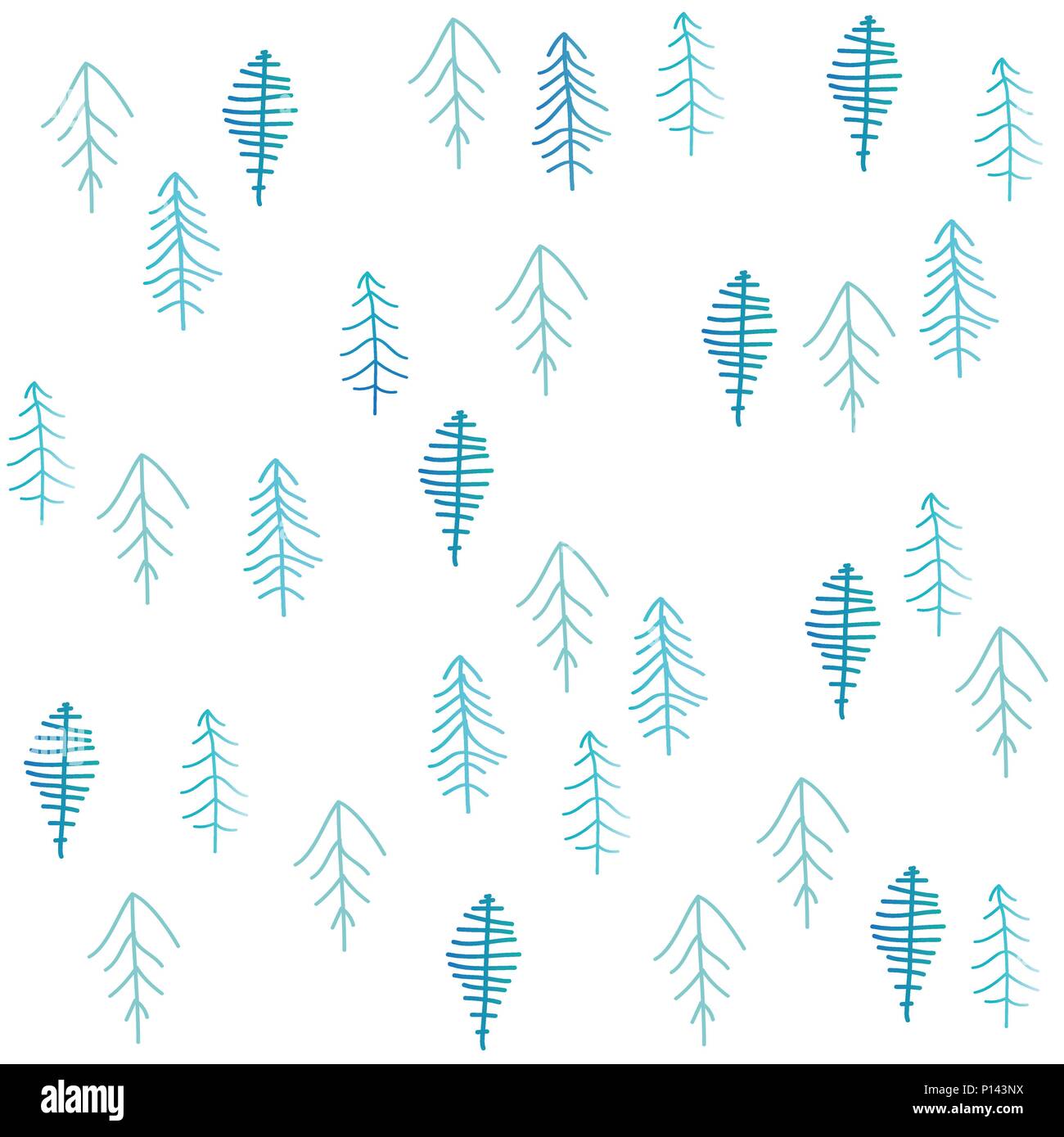 Seamless abstract Christmas trees pattern, winter Stock Vector