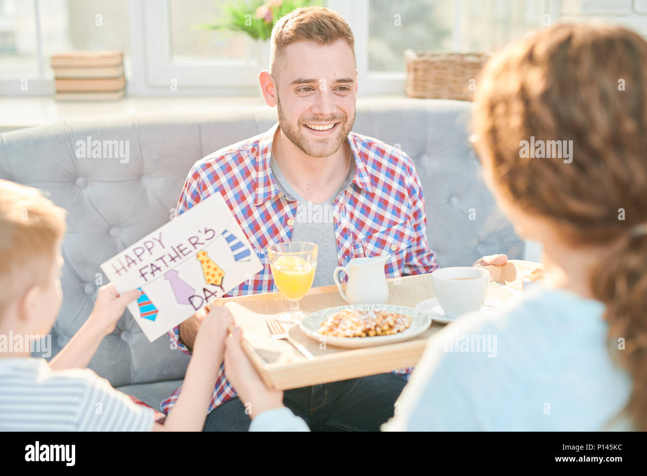 Ideal Morning of Fathers Day Stock Photo