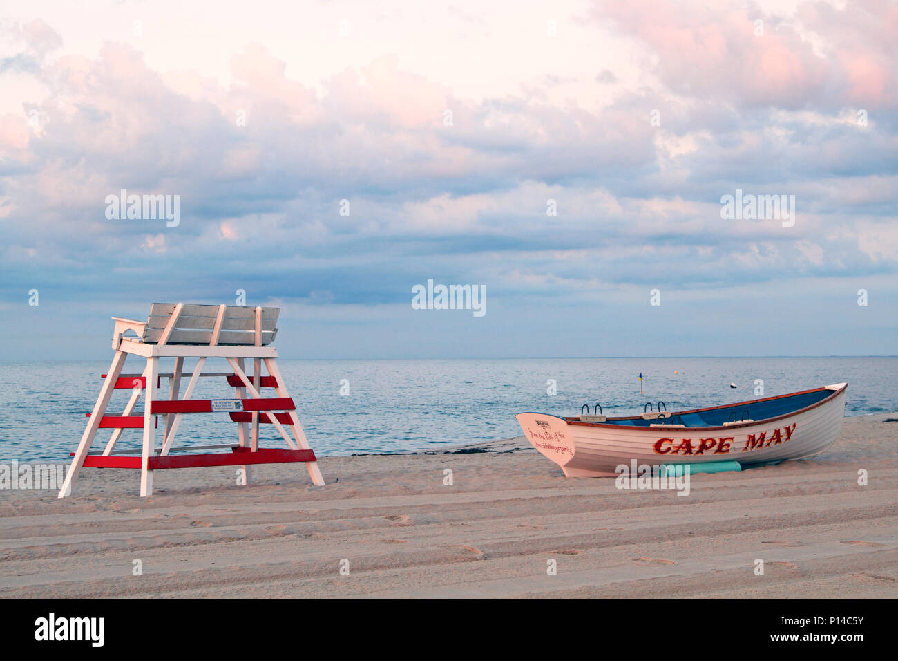 Tools of the Lifeguard trade, Cape May, New Jersey, USA Stock Photo