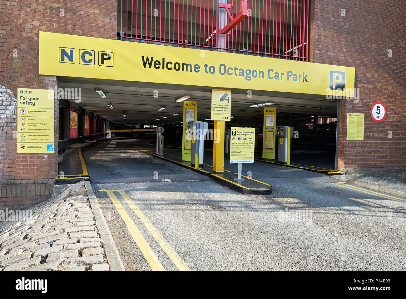 Bolron Octagon Car Park Stock Photo Alamy
