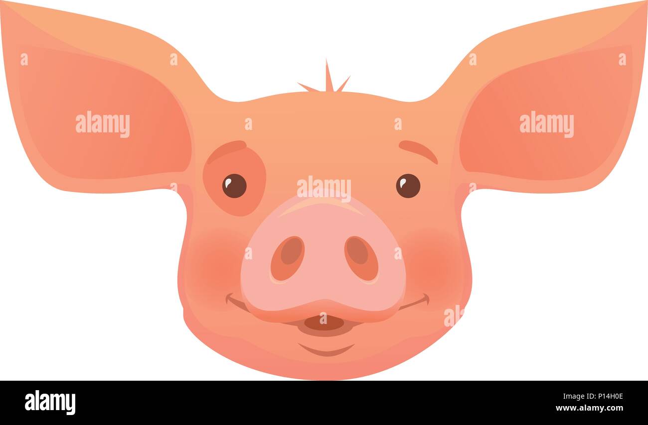 head of pink pig Stock Vector