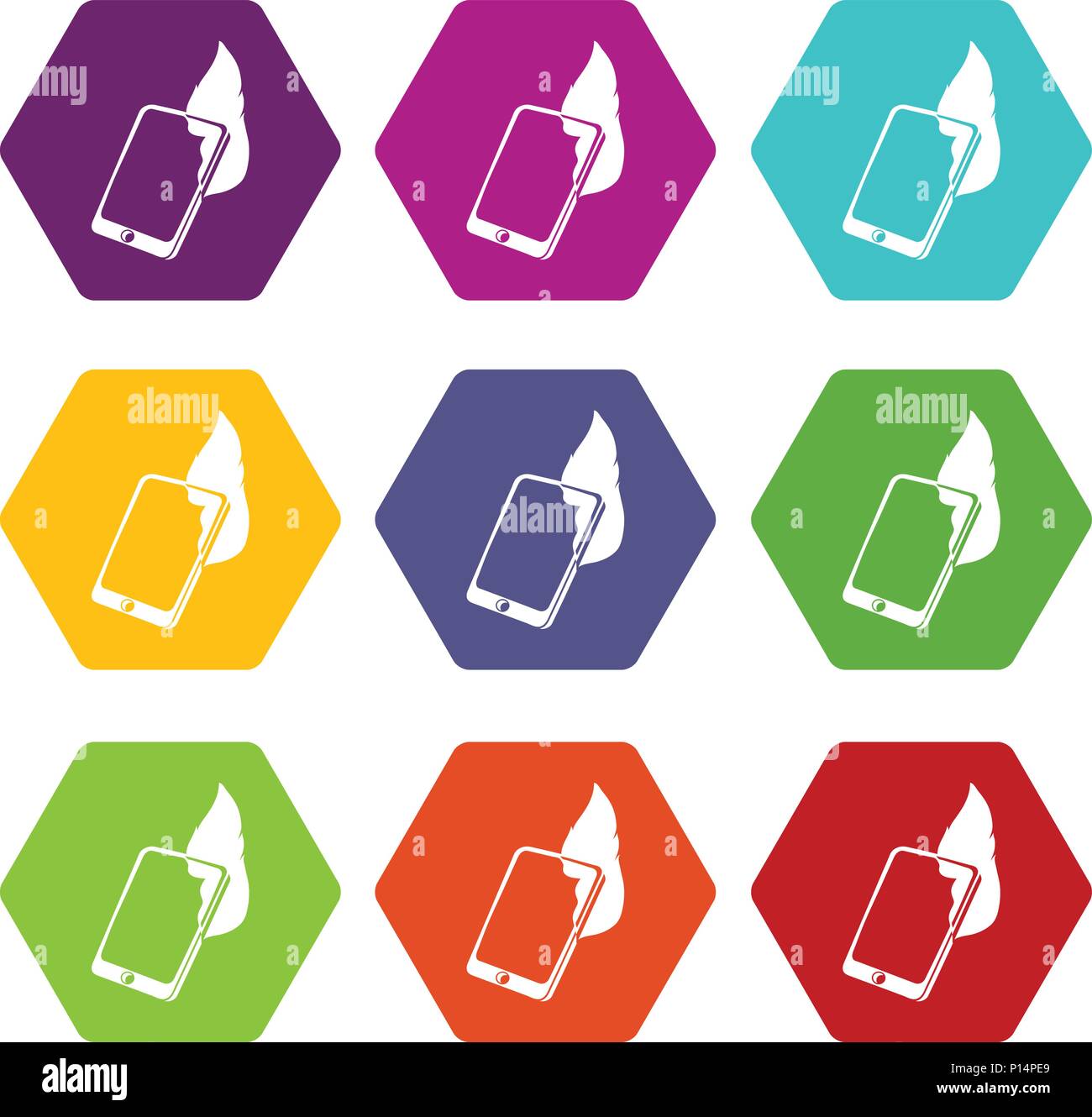 Fire smartphone icons set 9 vector Stock Vector Image & Art - Alamy