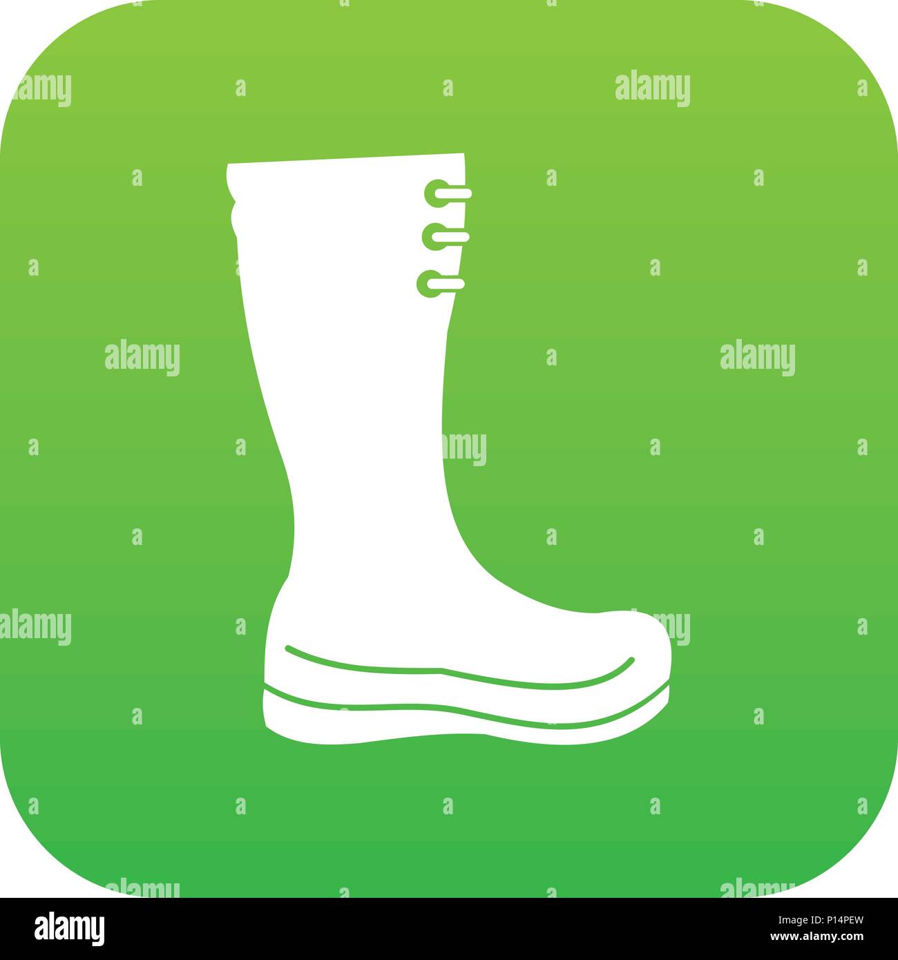 Rubber boots icon digital green Stock Vector