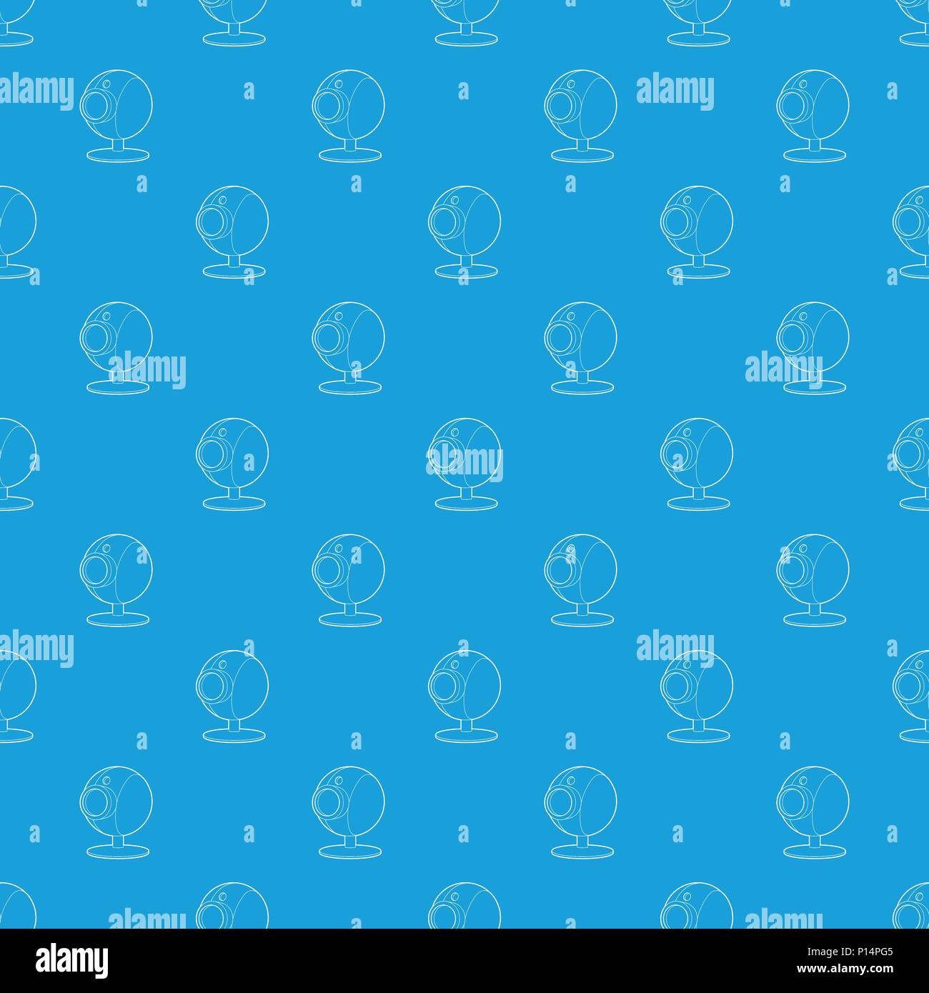 Webcam pattern vector seamless blue Stock Vector