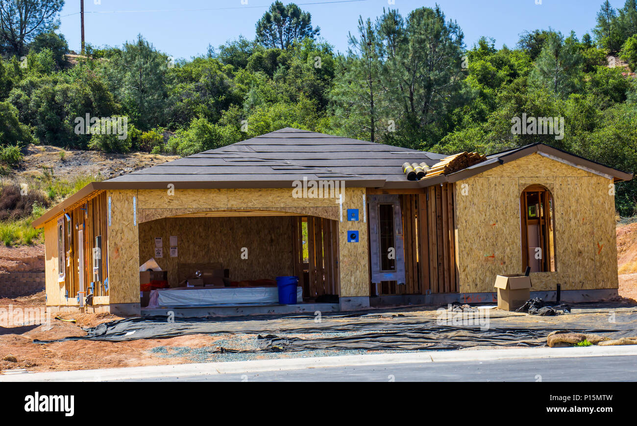 Brand New Home Under Construction Stock Photo Alamy