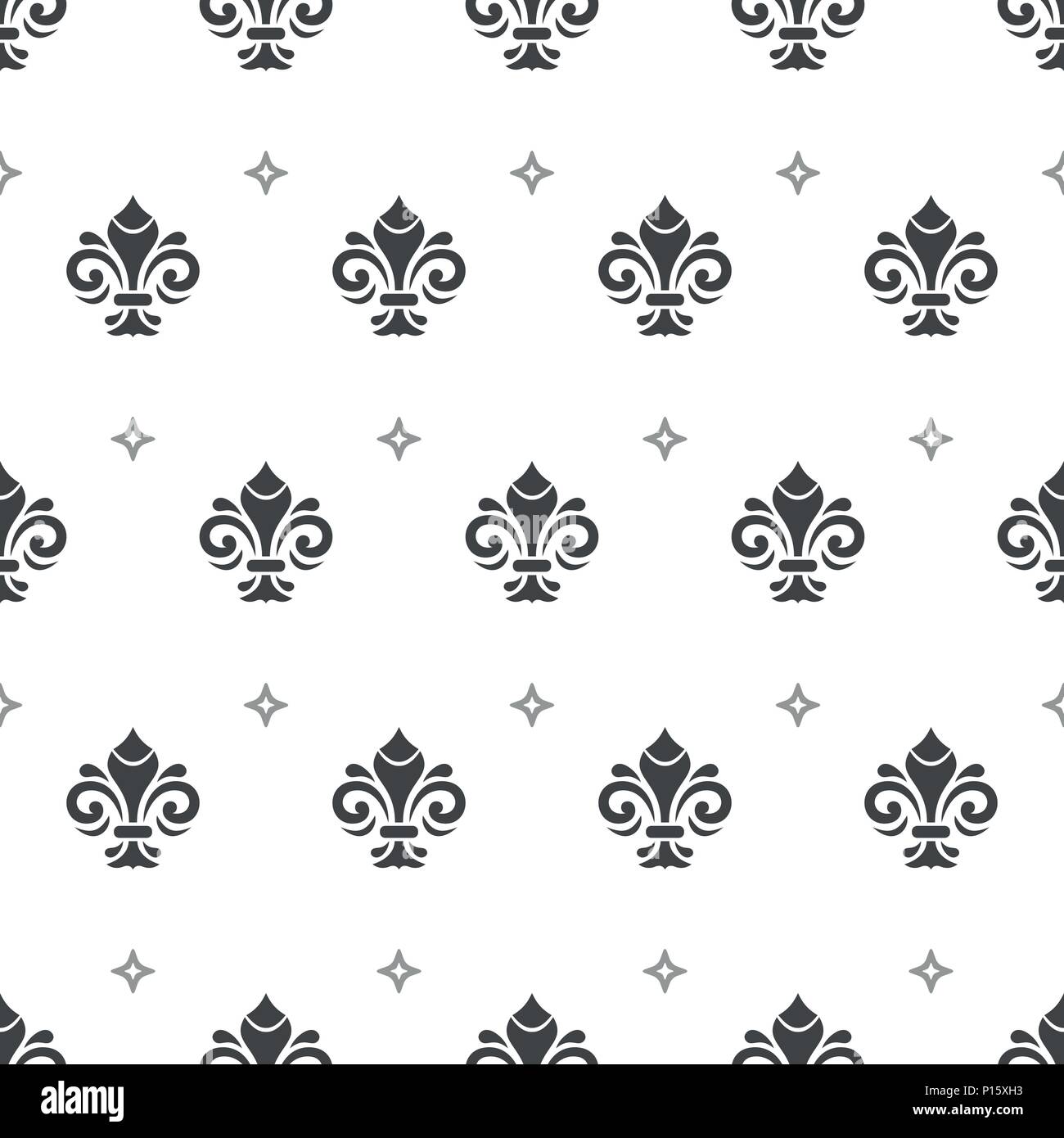 Seamless Vector Pattern With Royal Lily Stock Vector