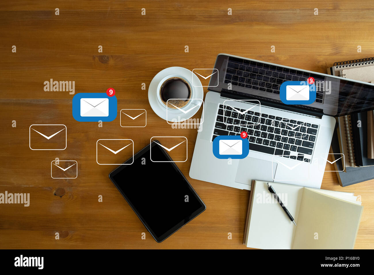 Mail Communication Connection message to mailing contacts phone Global ...