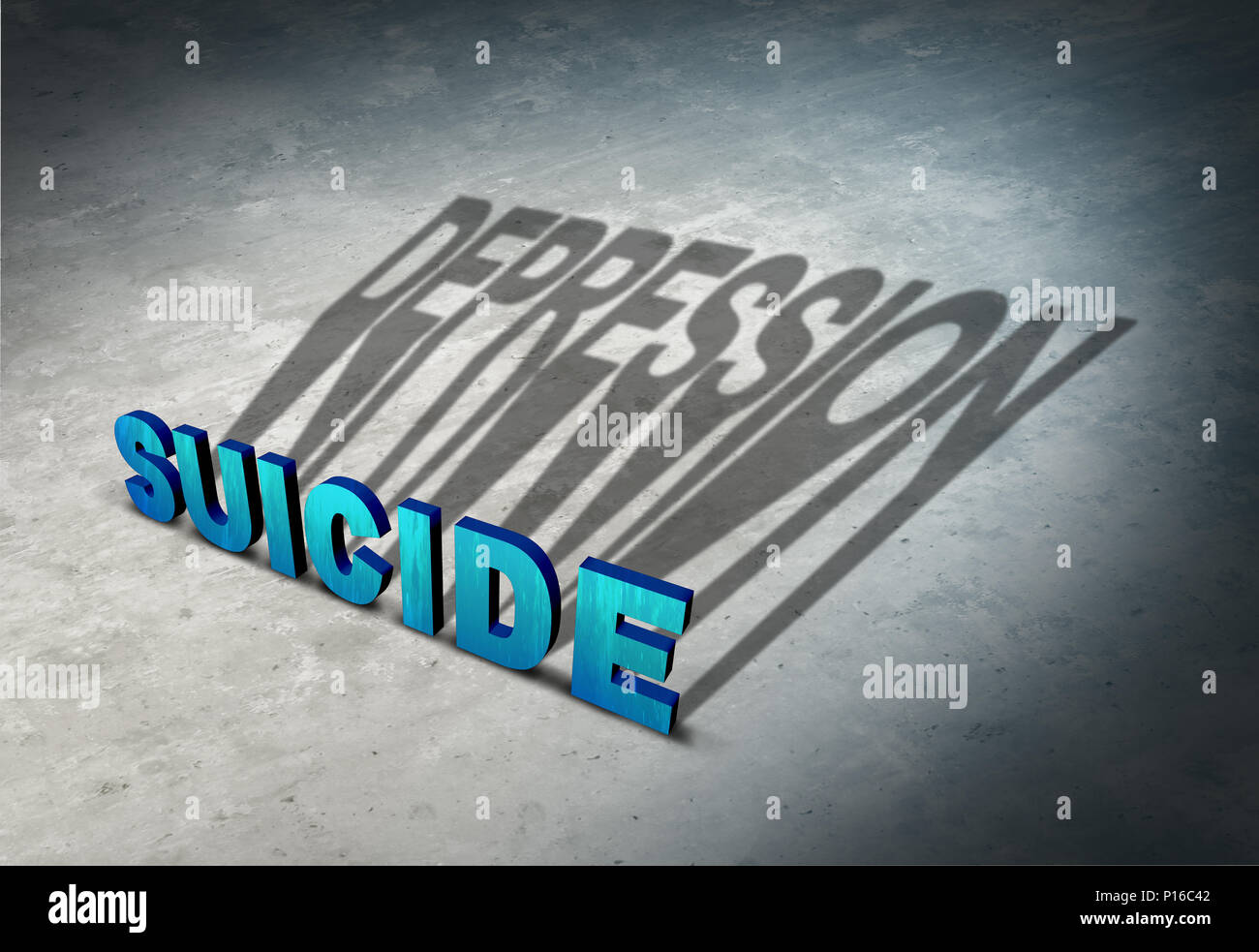 Suicide and depression warning signs of hopelessness as a mental illness health concept as a permanent solution to a temporary state of mind. Stock Photo