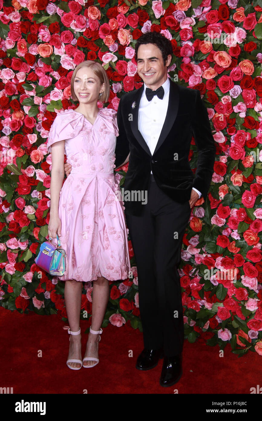 New York, NY, USA. 10th June, 2018. Tavi Gevinson and Zac Posen at the 72nd Annual Tony Awards at Radio City Music Hall in New York City on June 10, 2018. Credit: Diego Corredor/Media Punch/Alamy Live News Credit: MediaPunch Inc/Alamy Live News Stock Photo