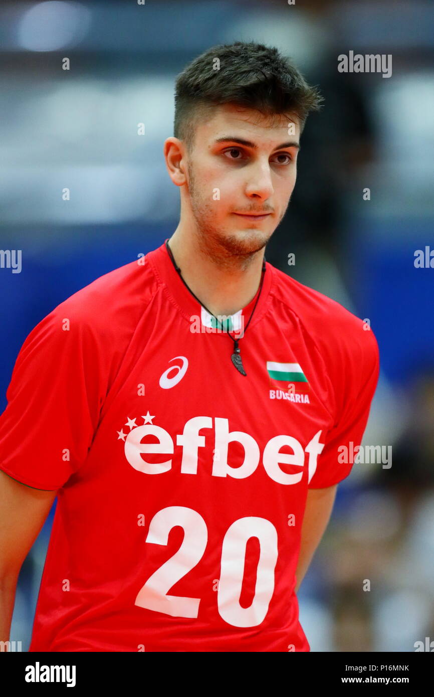 Osaka, Japan. 10th June, 2018. Aleks Grozdanov (BLG) Volleyball FIVB