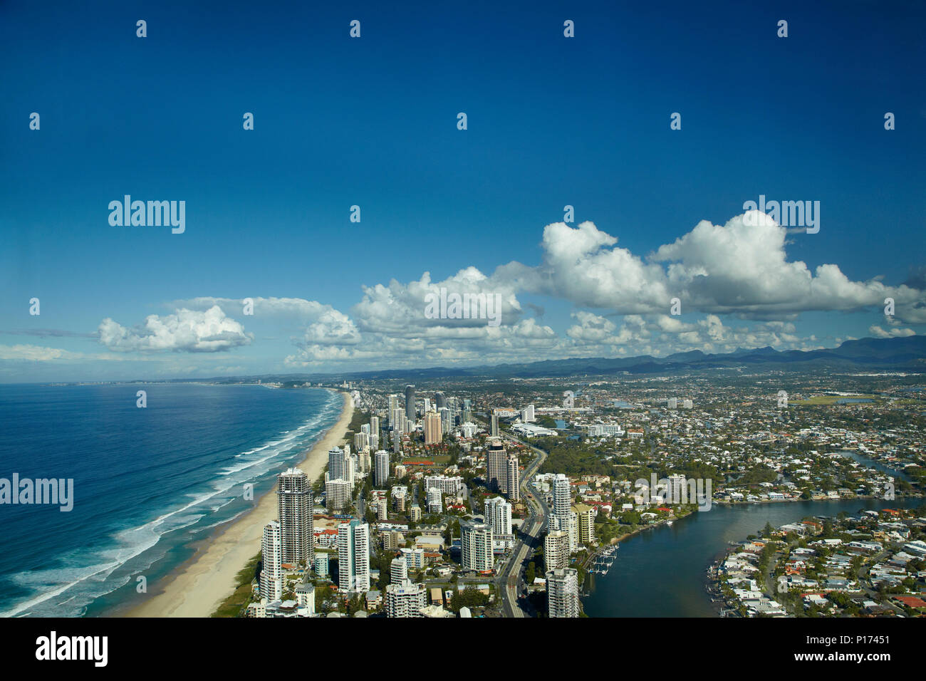 View From Q1 Skyscraper, Surfers Paradise, Gold Coast, Queensland, Australia Stock Photo