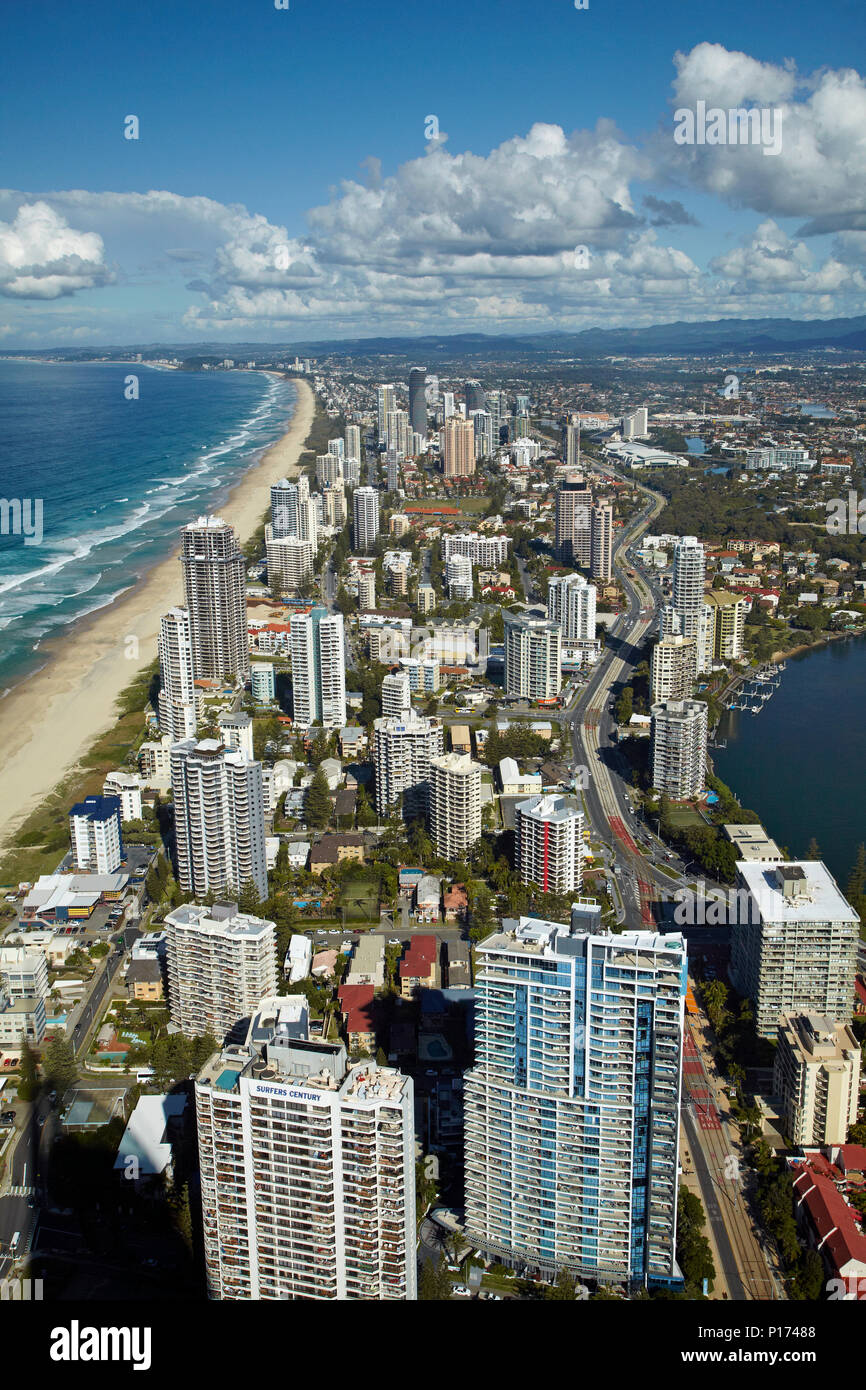 View From Q1 Skyscraper, Surfers Paradise, Gold Coast, Queensland, Australia Stock Photo