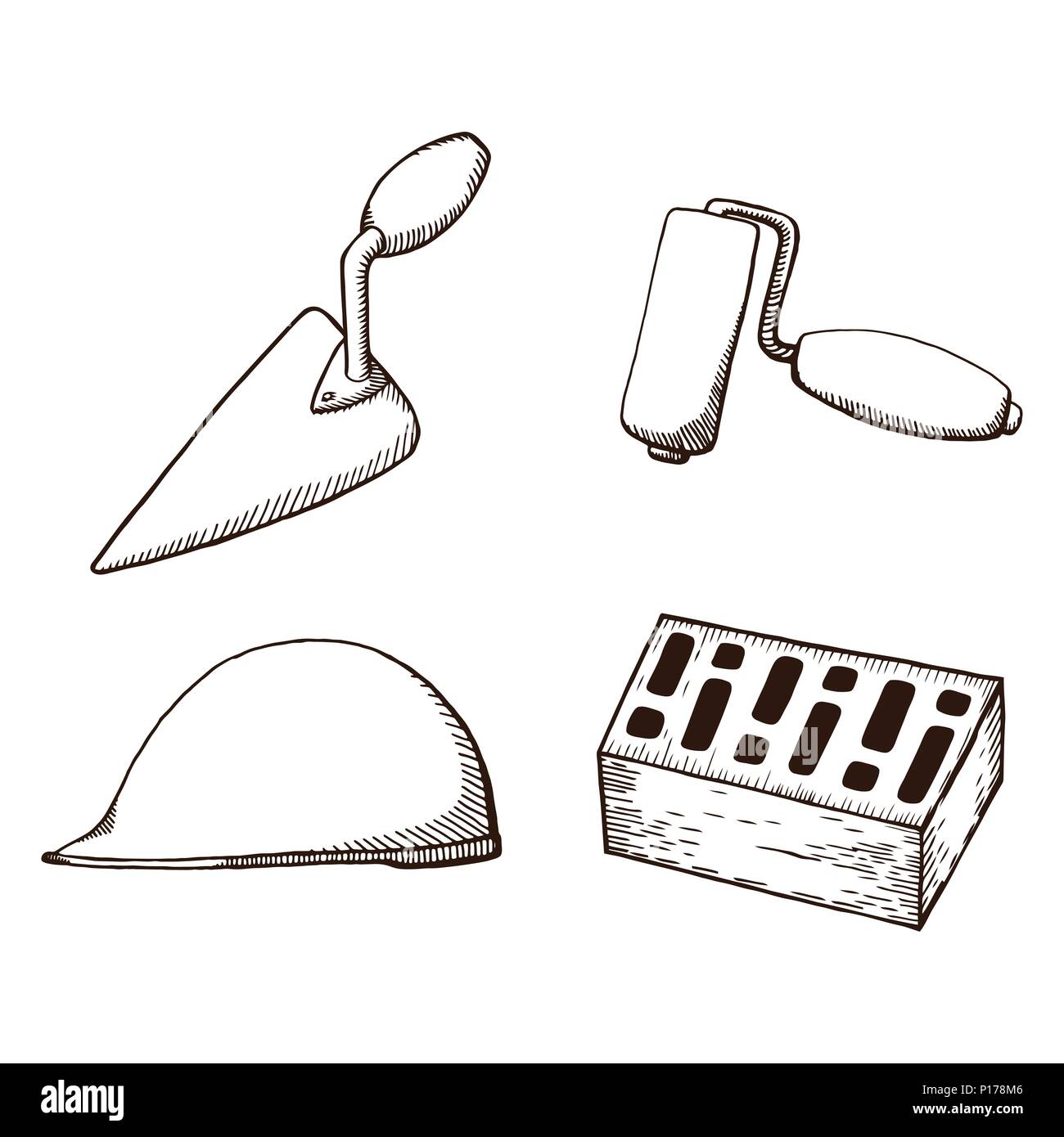 A set of construction tools Stock Vector