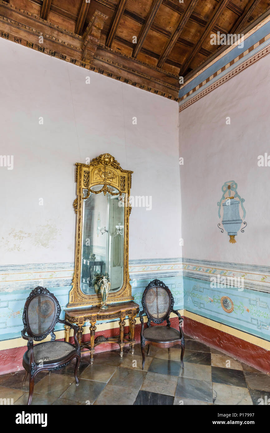 Interior view of the Museo de Arquitectura Colonial in the UNESCO World Heritage town of Trinidad, Cuba. Stock Photo