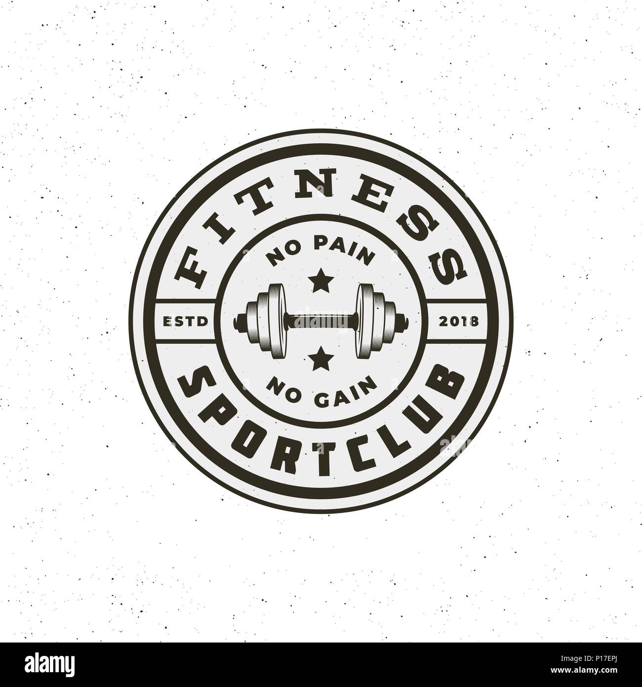 Vintage Fitness Gym Logo Retro Styled Sport Emblem Vector