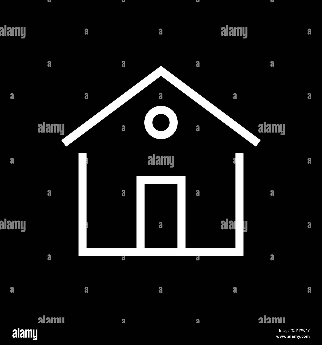Building icon lined simple flat style illustration Stock Vector Image ...