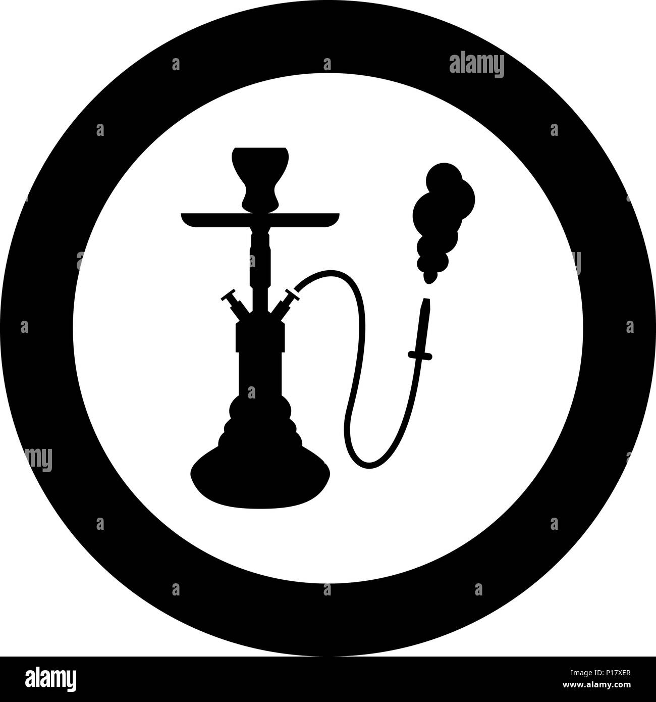 Hookah Shisha Icon Black Color In Circle Round Vector I Stock Vector Image Art Alamy