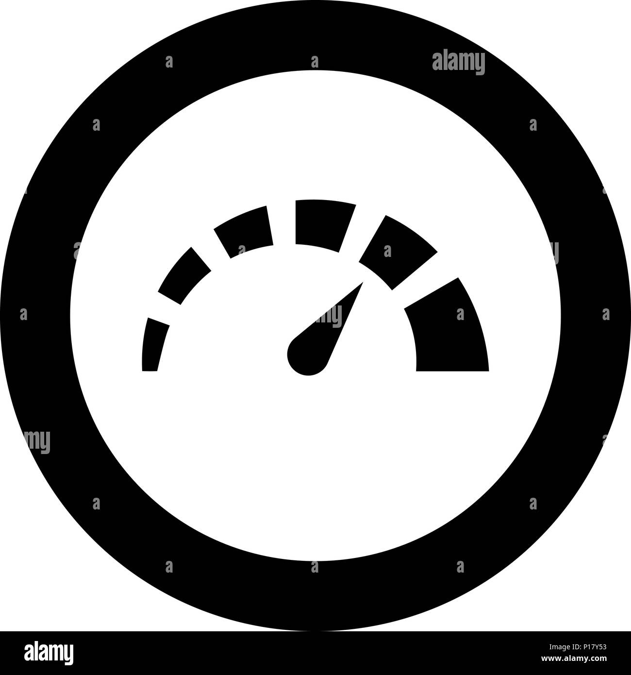 Speedometer icon black color in circle round vector I Stock Vector ...