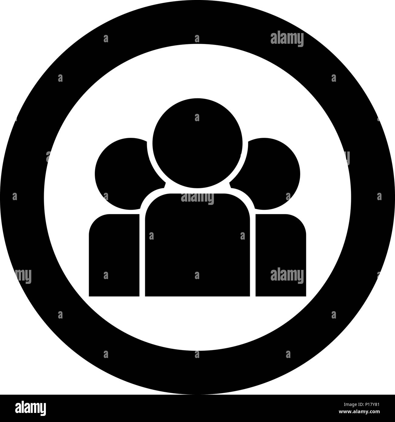 Team people icon black color in circle round vector I Stock Vector ...
