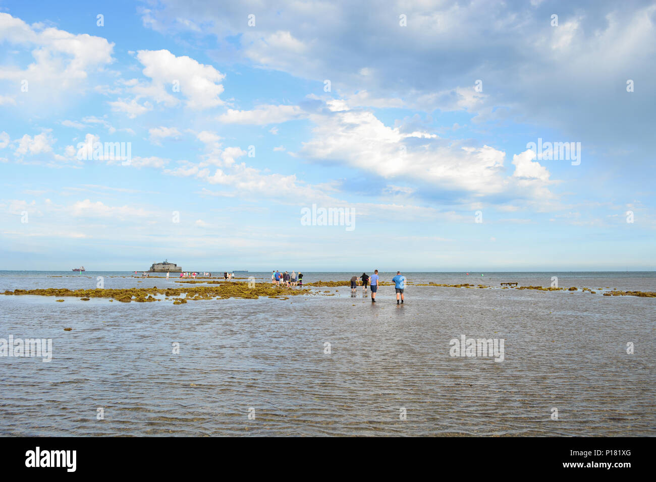 St Helens on the Isle of Wight at the start of the Bembridge fort walk 2017. Stock Photo