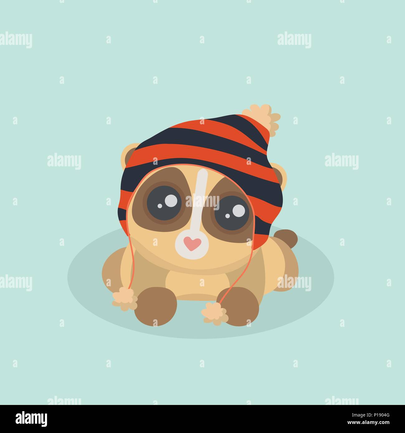 Cute slow loris illustration. Stock Vector