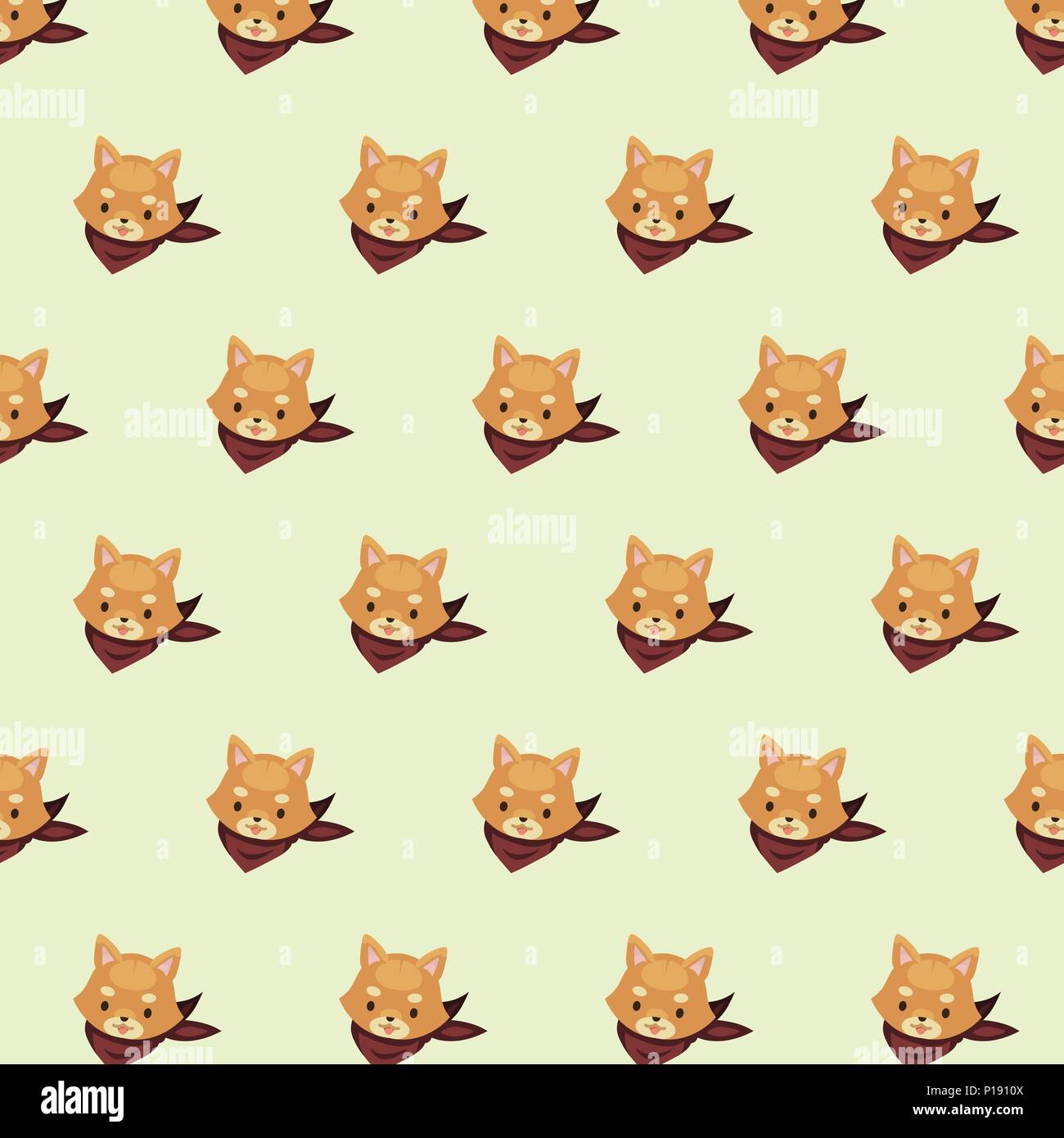 Shiba inu seamless pattern. Stock Vector