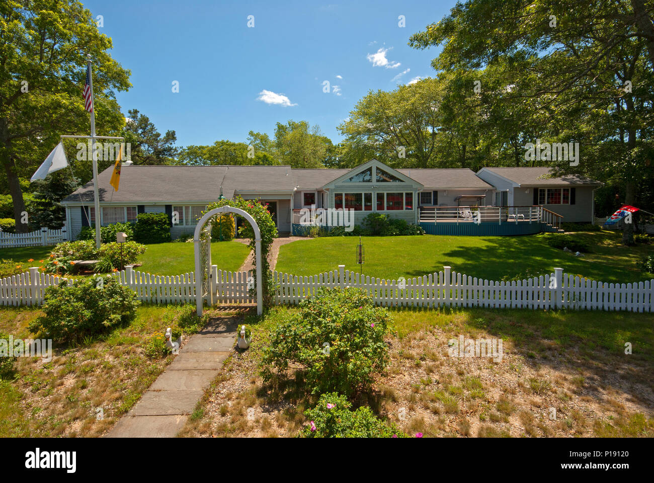 Typical country house near Sandwich, Barnstable County, Cape Cod, Massachusetts, USA Stock Photo