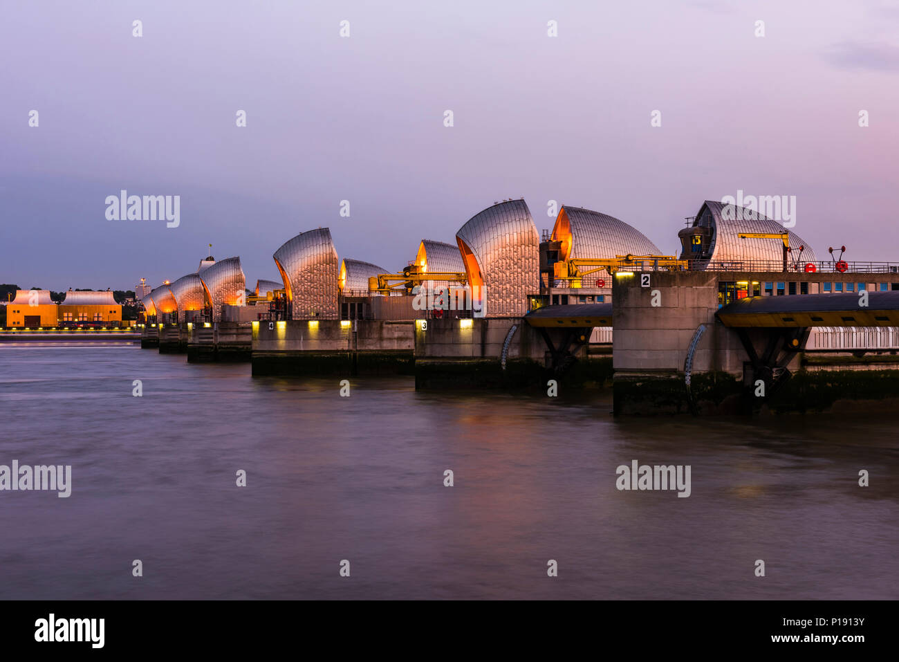 Thames Barrier At Night High Resolution Stock Photography And Images Alamy