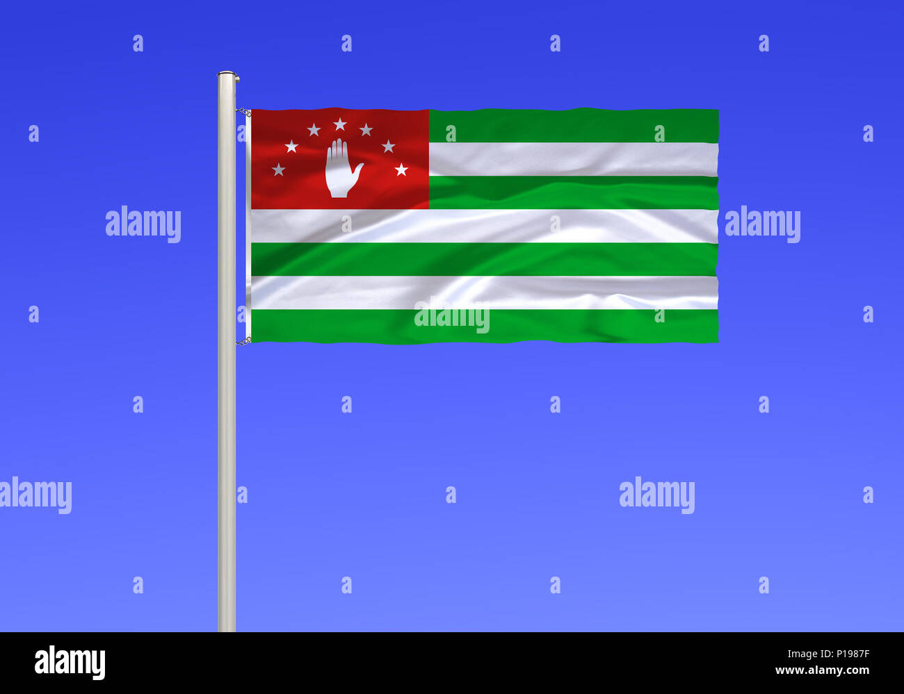 Flag of Abkhazia, Caucasus, Black Sea, Flagge von Abchasien, Kaukasus,  Schwarzes Meer Stock Photo - Alamy