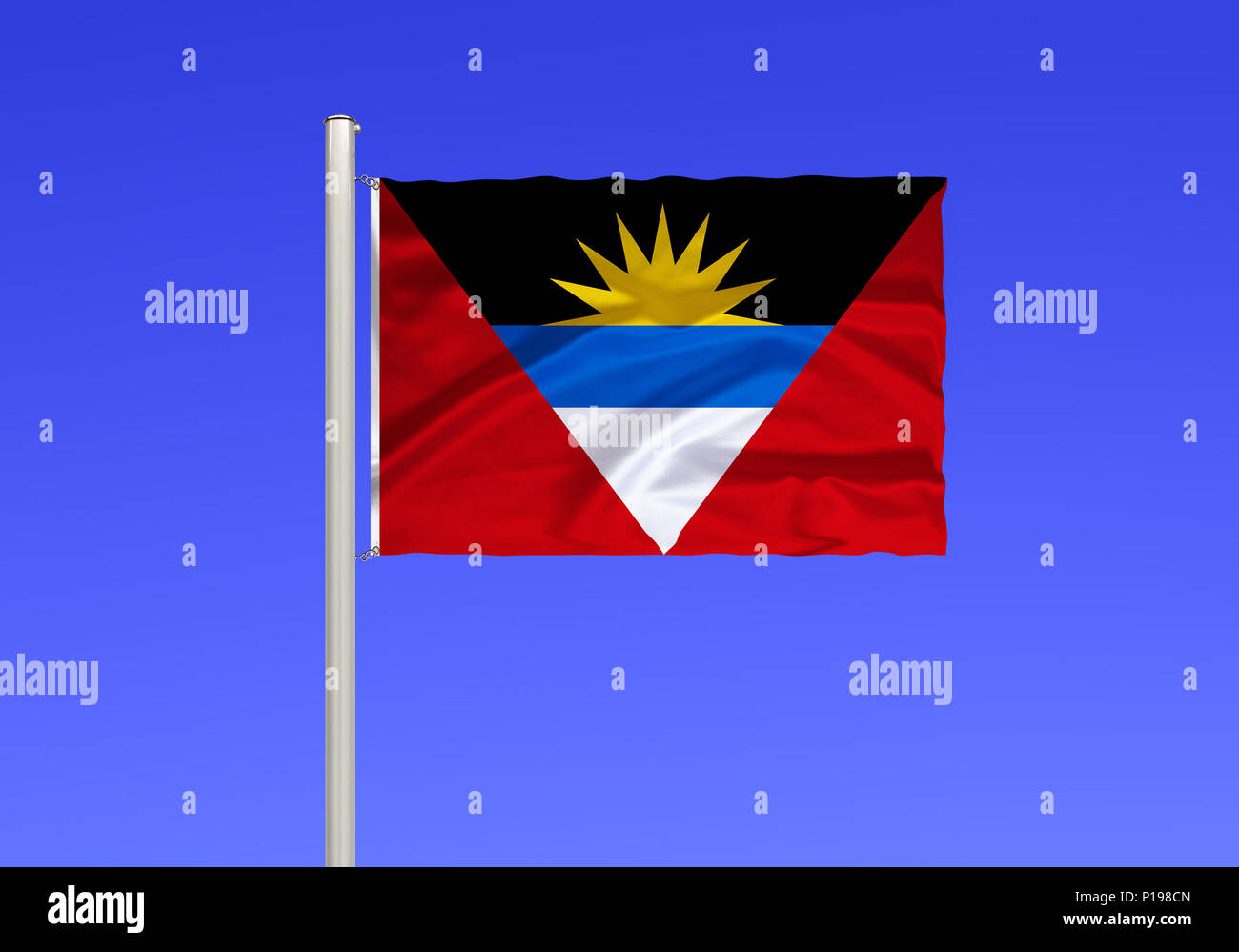 Flag of Antigua and Barbuda, Flagge von Antigua und Barbuda Stock Photo