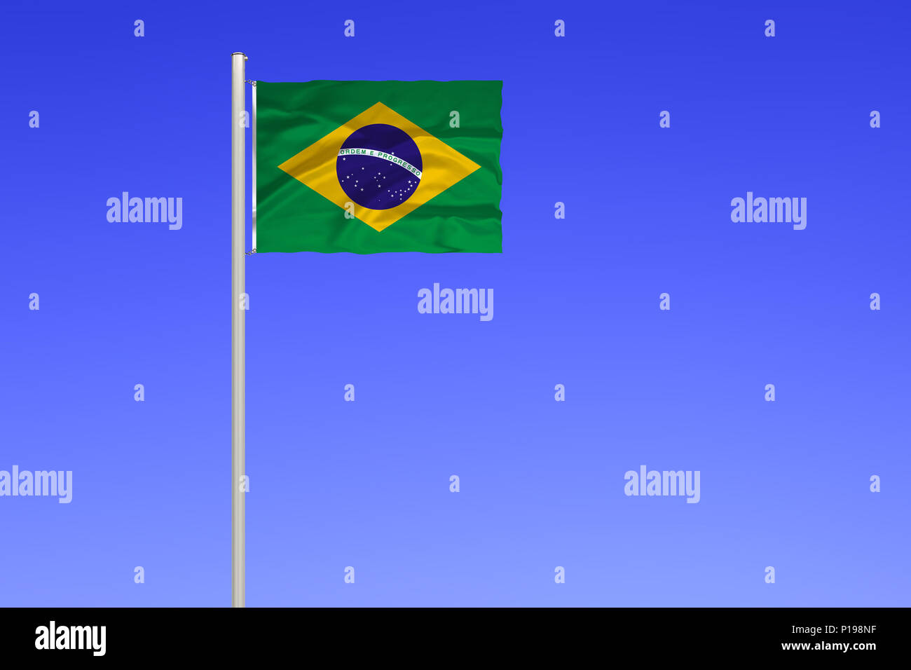 Flag of Brazil, Flagge von Brasilien Stock Photo