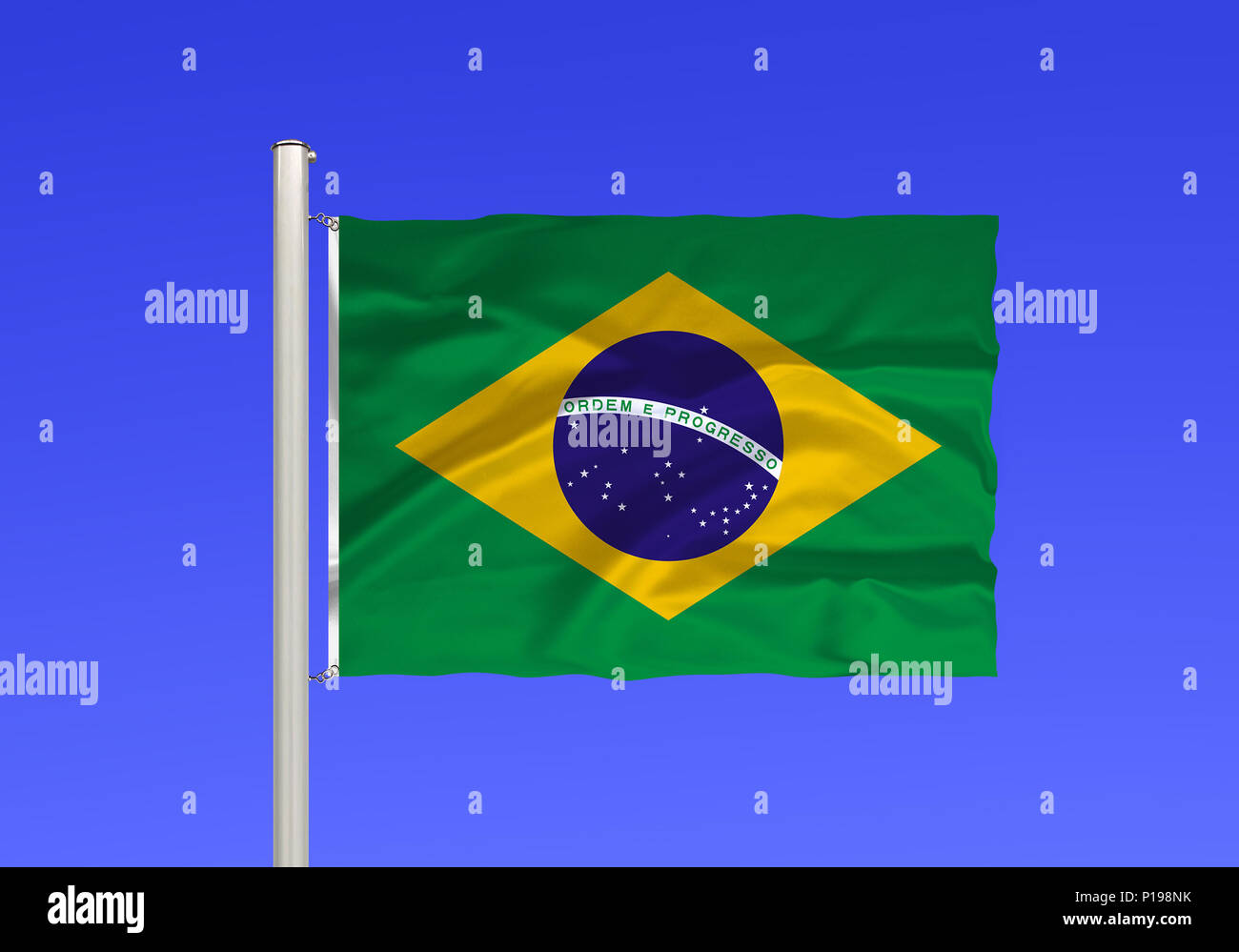 Flag of Brazil, Flagge von Brasilien Stock Photo