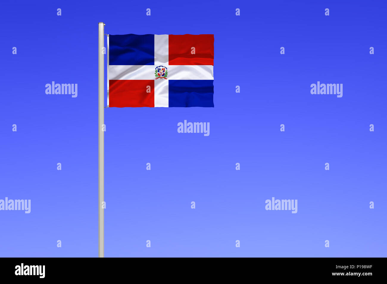 Flag of Dominican Republic, Flagge von Dominikanische Republik Stock Photo
