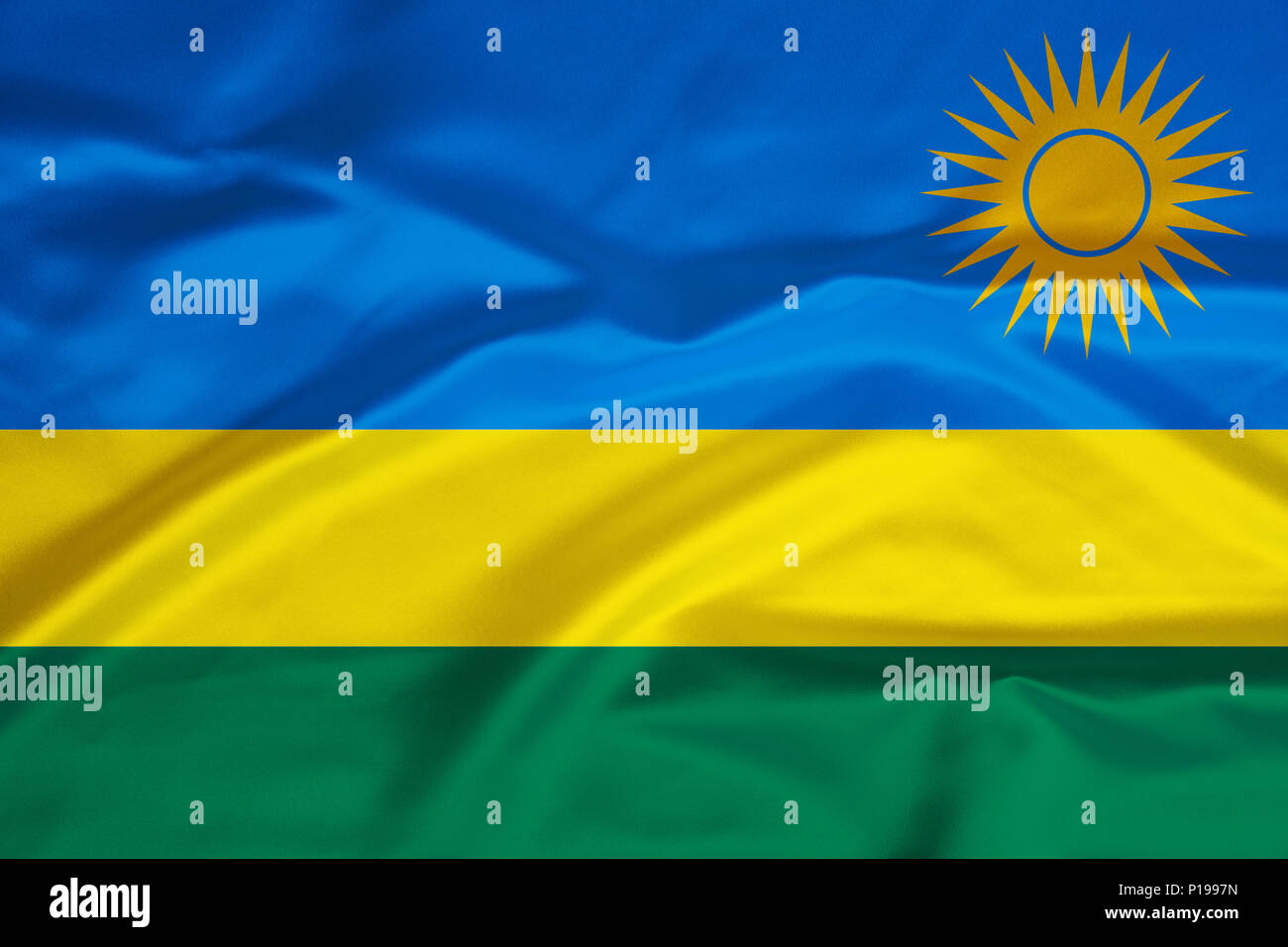 Flag Of Rwanda Flagge Von Ruanda Stock Photo Alamy