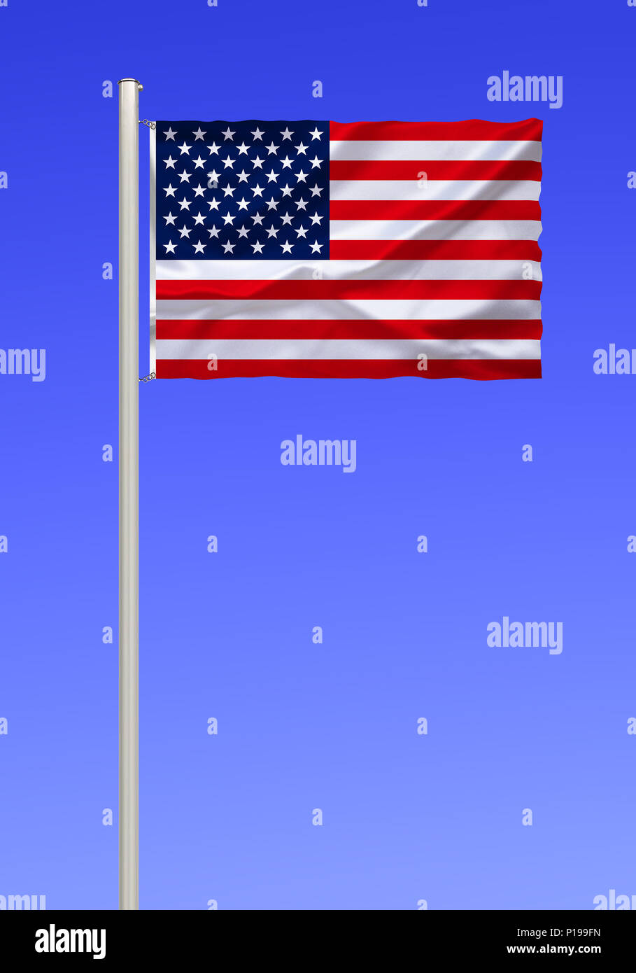 Flag of the United States of America, United States,, Flagge von Vereinigte Staaten von Amerika, USA, Stock Photo