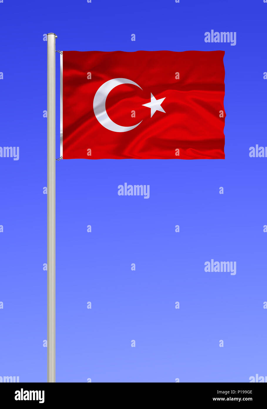 Flag of Turkey, Flagge von Tuerkei Stock Photo