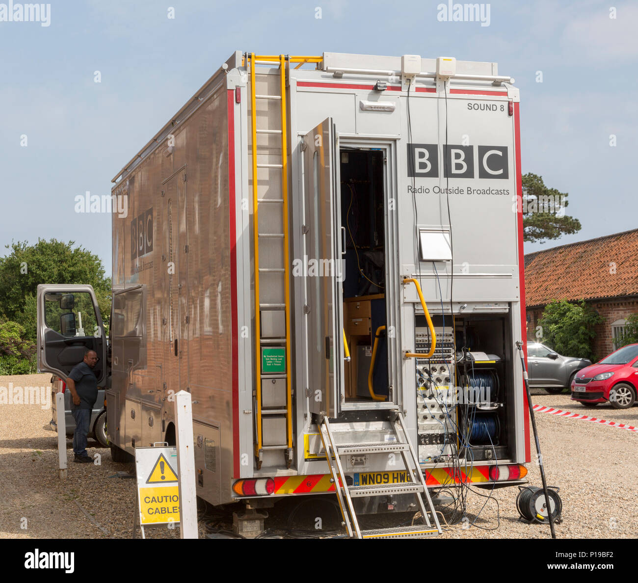 Bbc radio outside broadcast vehicle hires stock photography and images