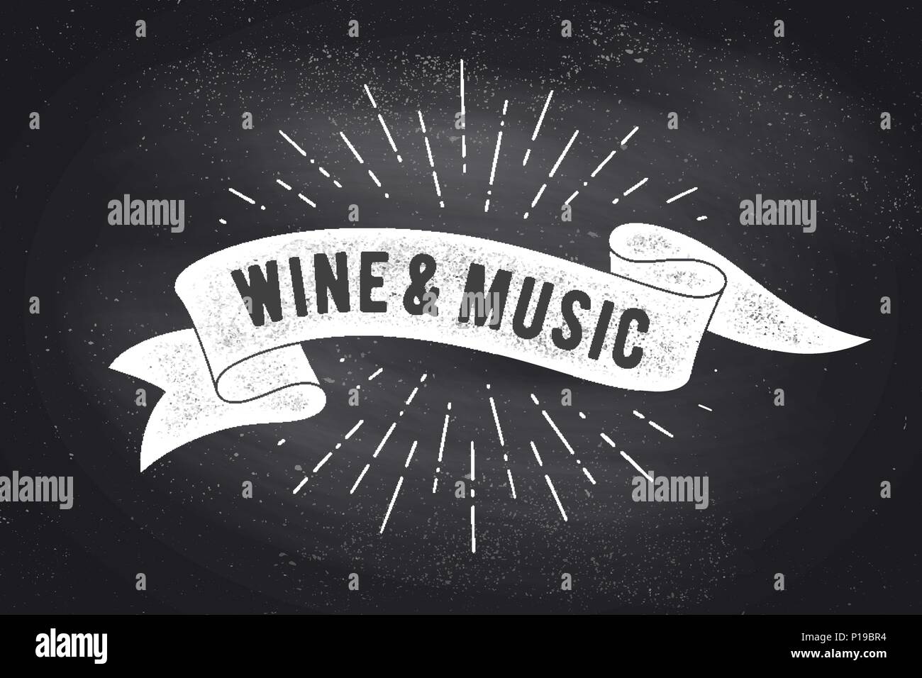 Wine, Music. Vintage ribbon banner Stock Vector Image & Art - Alamy